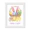 Egg and Chick Basket 12" x 16" White Framed Print Under Plexiglass
